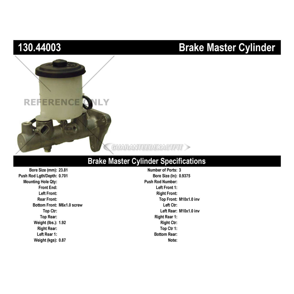 1987 Toyota Camry Brake Master Cylinder