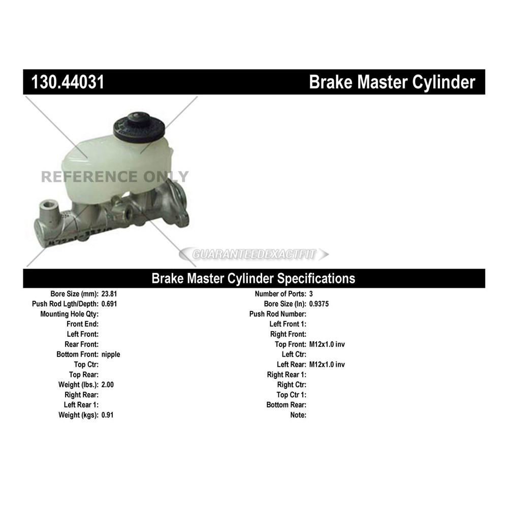 2000 Toyota Solara Brake Master Cylinder