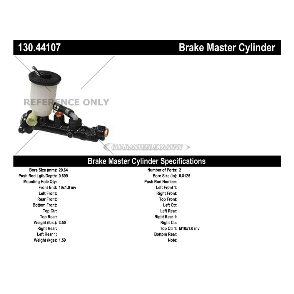 1983 Toyota Corolla Brake Master Cylinder