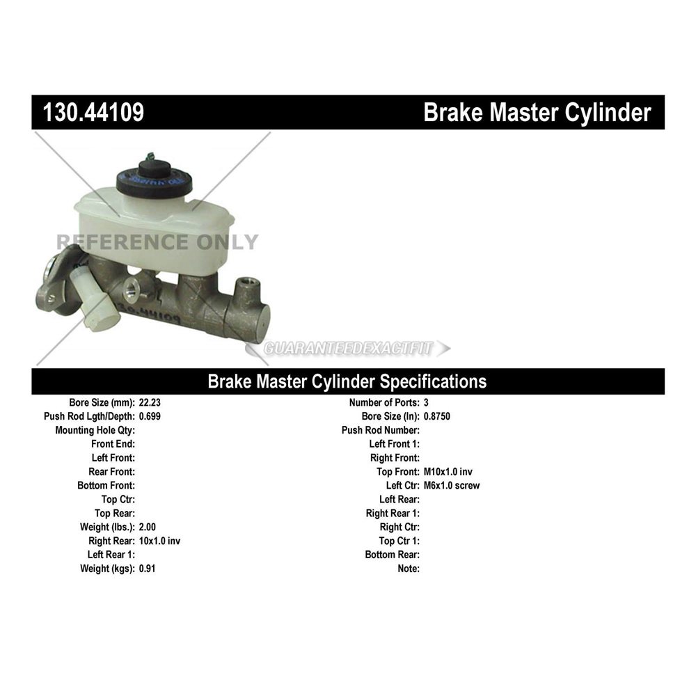 1987 Toyota Corolla Brake Master Cylinder