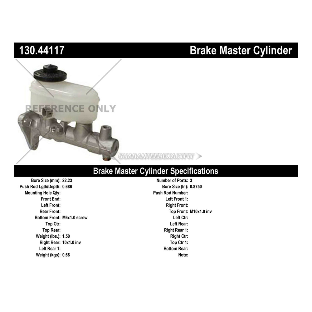 1993 Geo Prizm Brake Master Cylinder