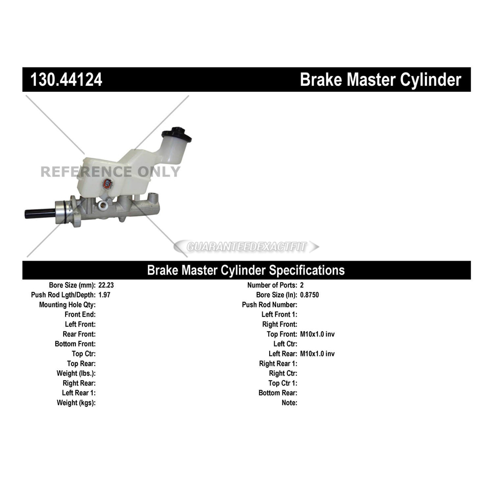2007 Toyota Matrix Brake Master Cylinder