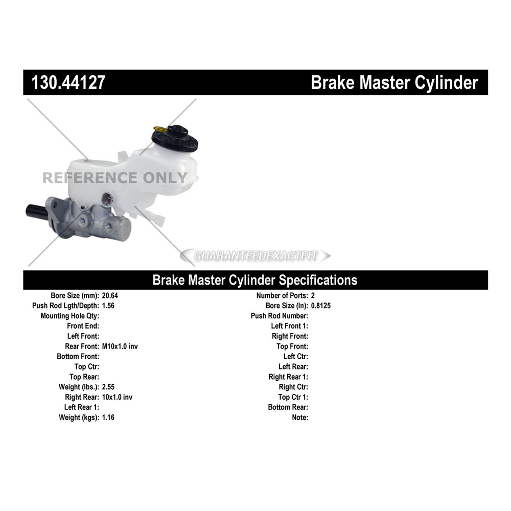 2012 Toyota Corolla Brake Master Cylinder