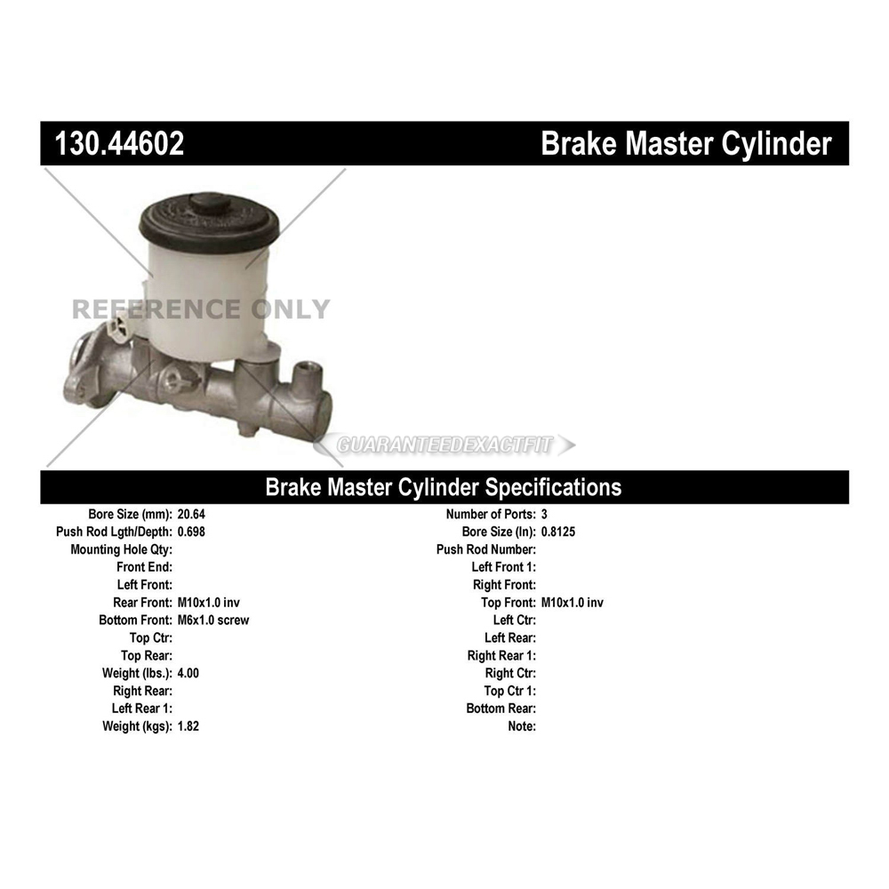 1989 Toyota Tercel Brake Master Cylinder