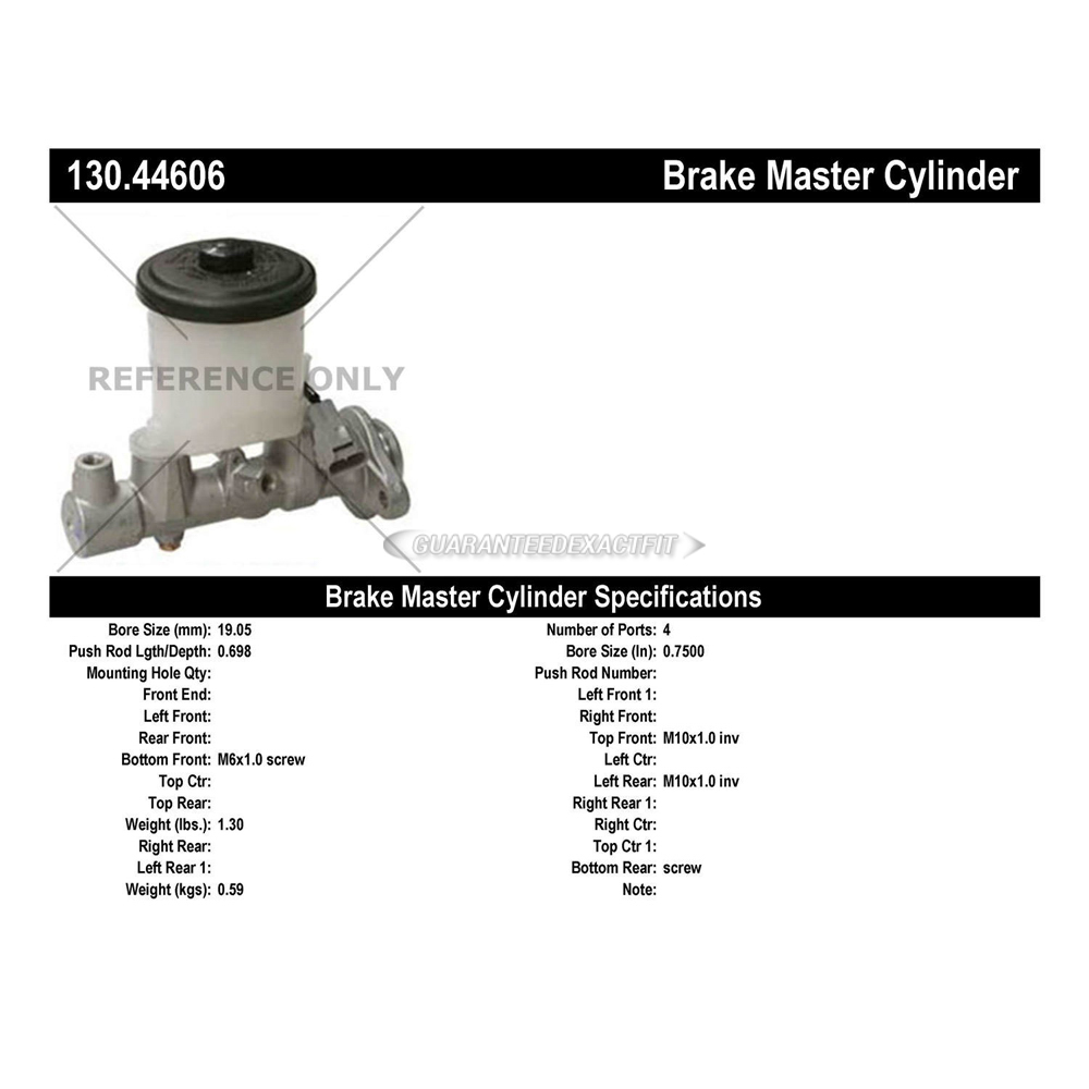 1995 Toyota Tercel Brake Master Cylinder