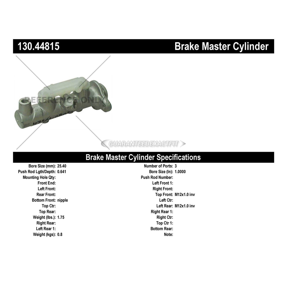 2002 Toyota Sienna Brake Master Cylinder