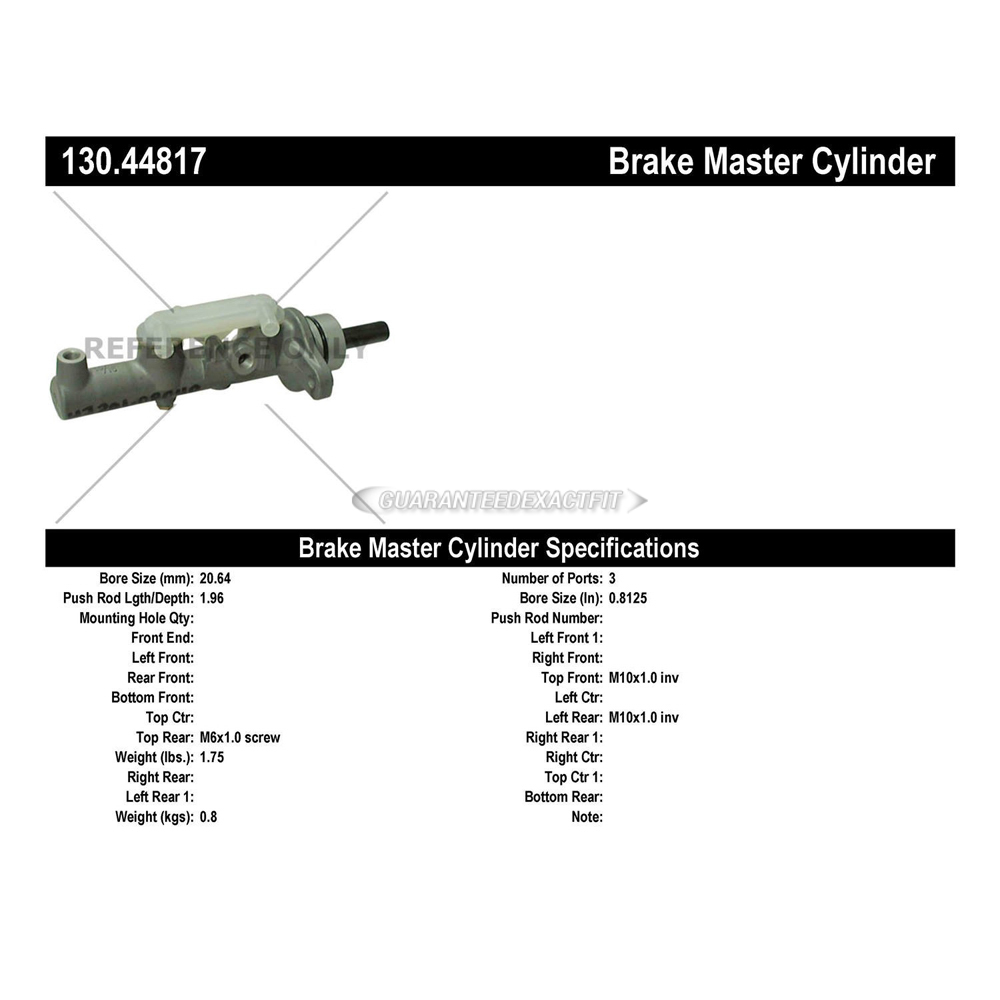 2003 Toyota Sienna Brake Master Cylinder