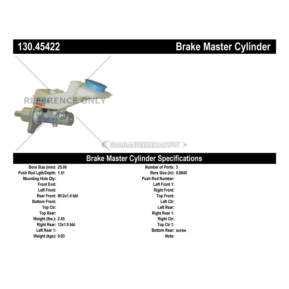 2007 Mazda 3 Brake Master Cylinder