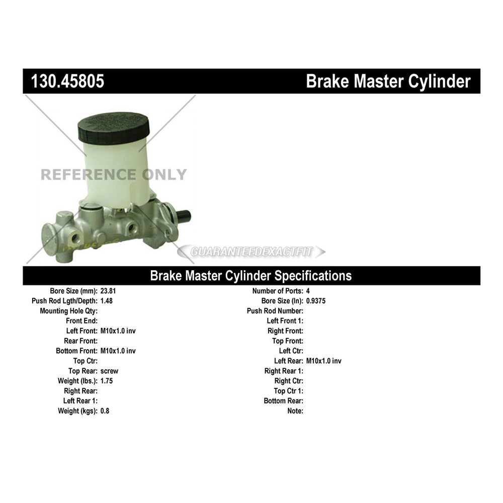 2004 Mazda Miata Brake Master Cylinder