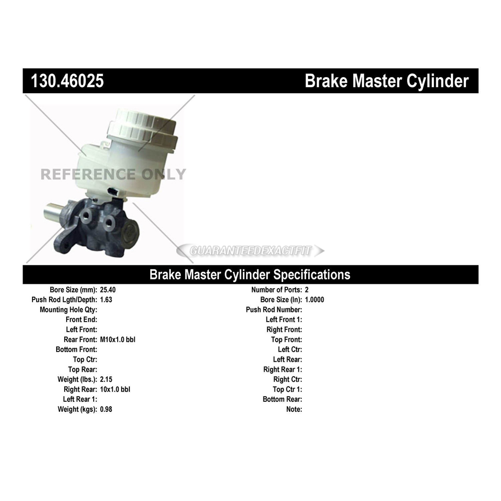 2012 Mitsubishi Eclipse Brake Master Cylinder