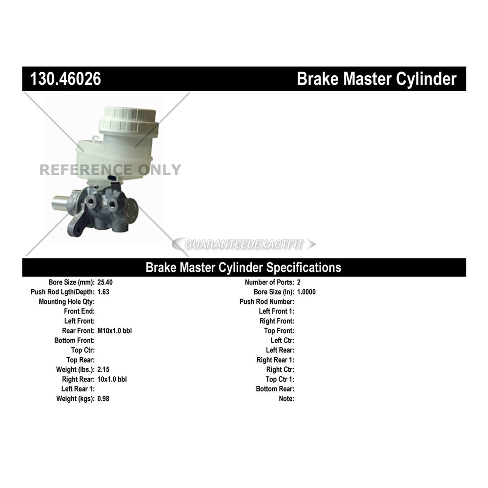2007 Mitsubishi Eclipse Brake Master Cylinder