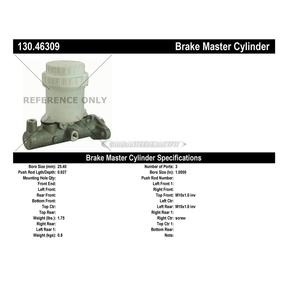 2000 Mitsubishi Montero Sport Brake Master Cylinder