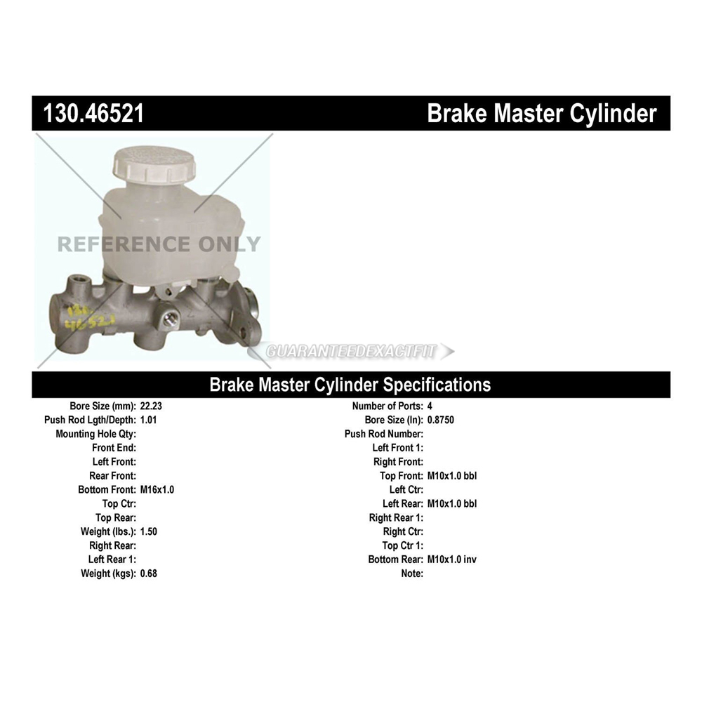 2004 Mitsubishi Lancer Brake Master Cylinder