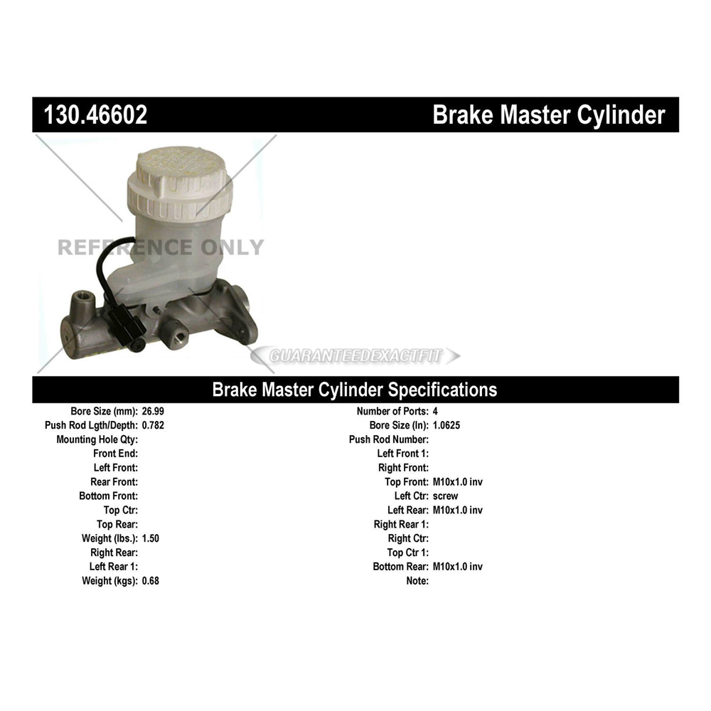 1994 Dodge Stealth Brake Master Cylinder