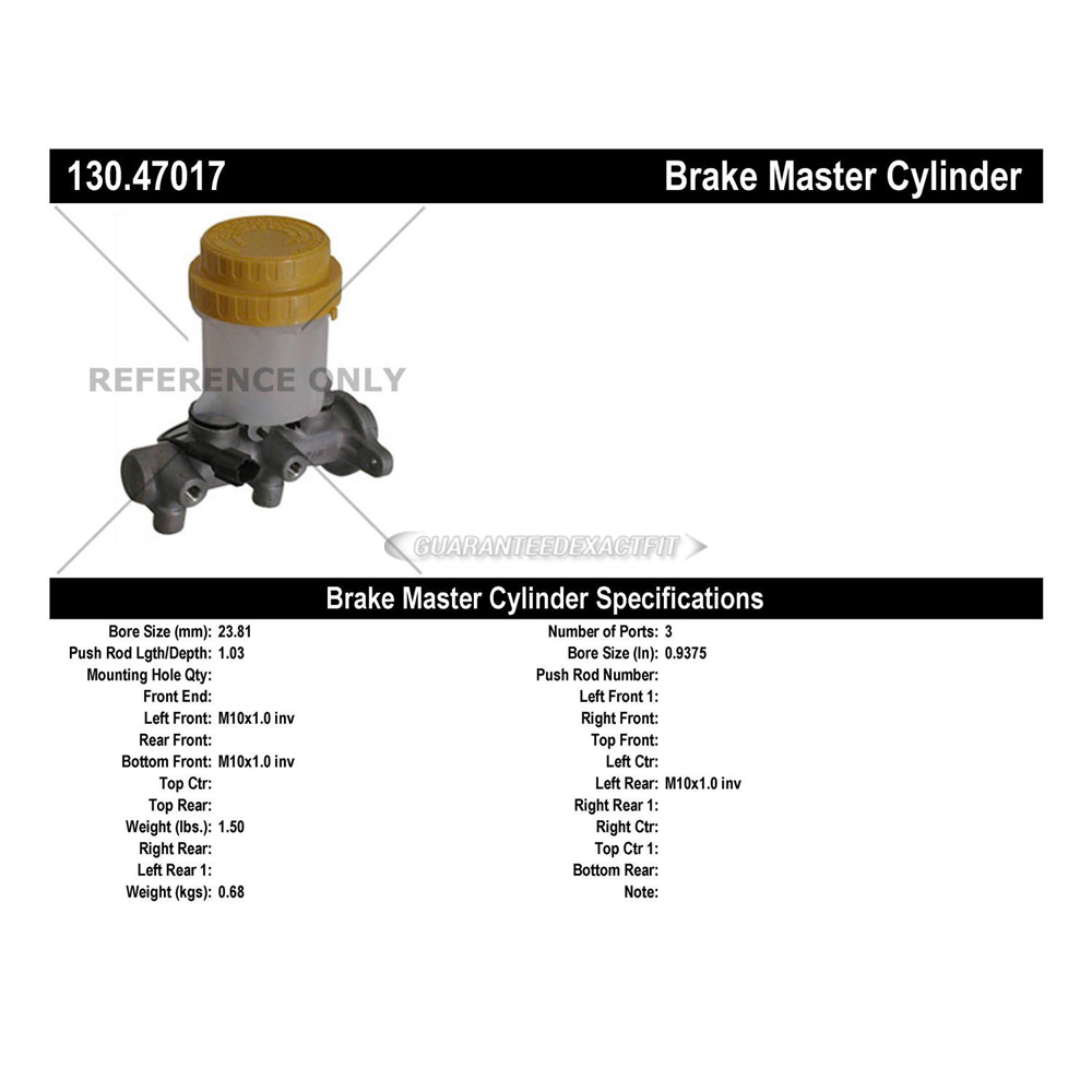 1996 Subaru Impreza Brake Master Cylinder