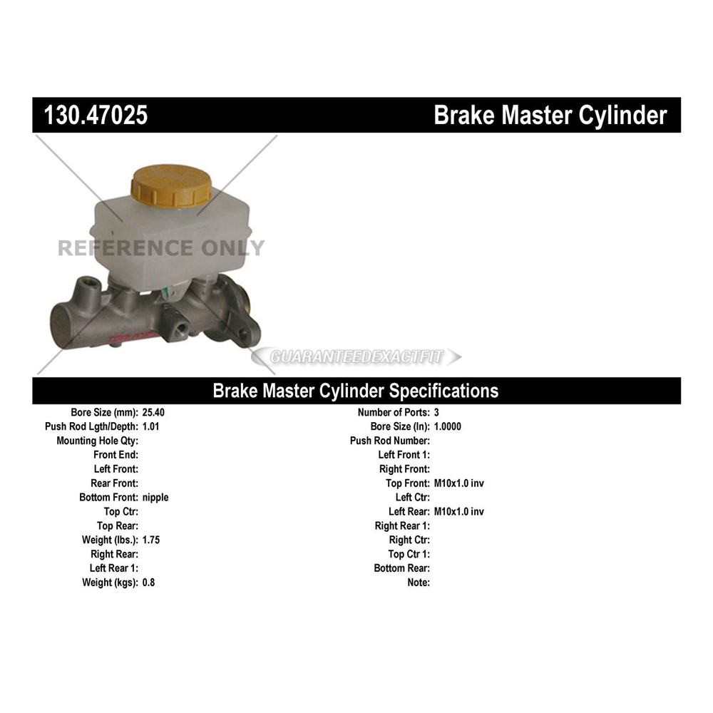 2005 Saab 9-2X Brake Master Cylinder