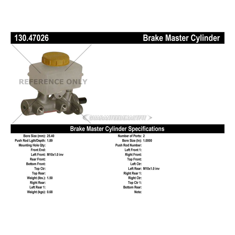 2000 Subaru Impreza Brake Master Cylinder