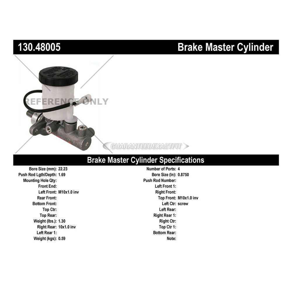 1994 Geo Tracker Brake Master Cylinder