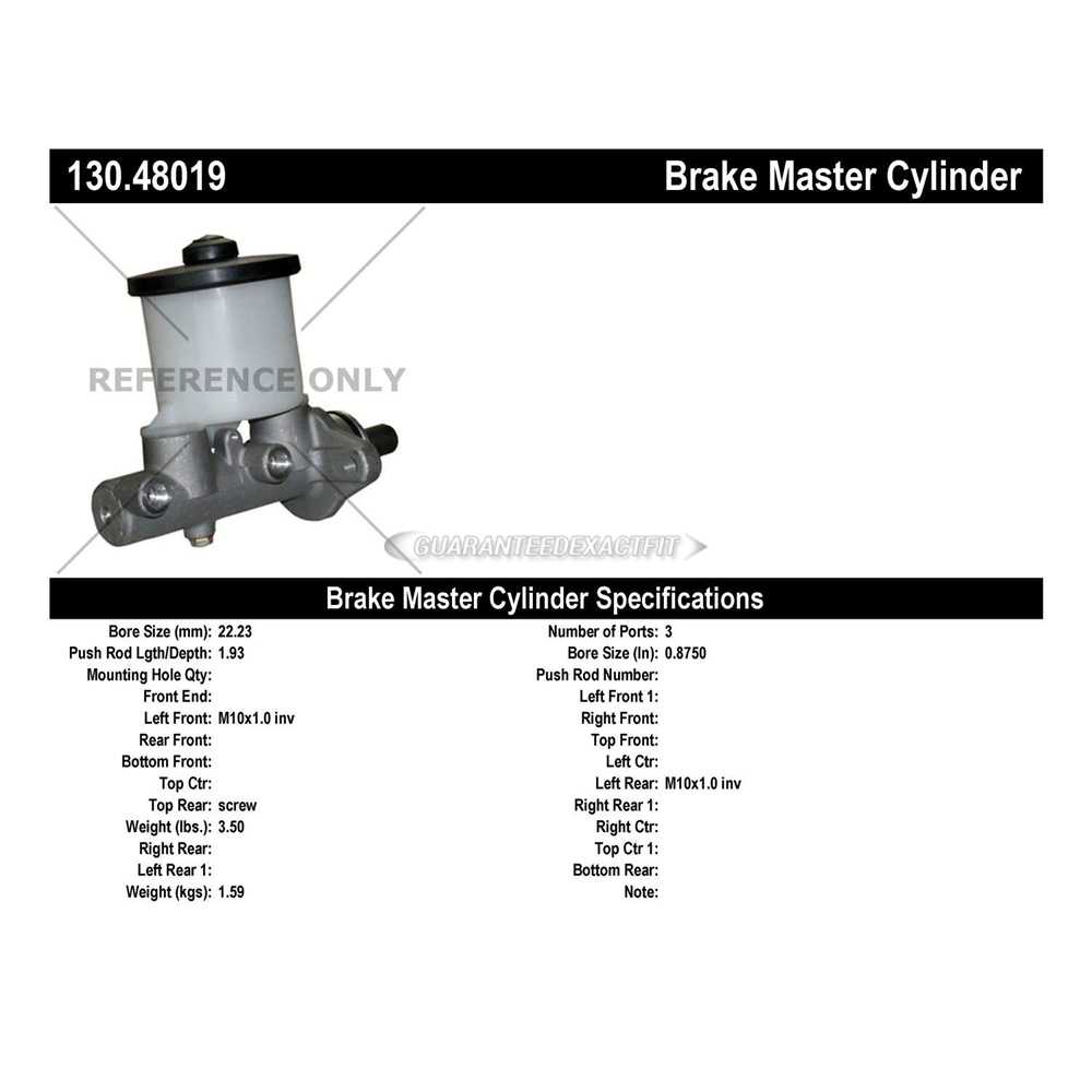 1987 Suzuki Samurai Brake Master Cylinder