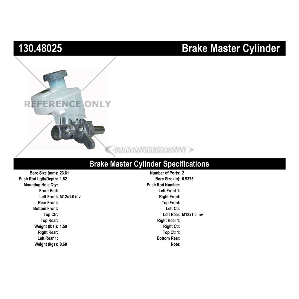 2012 Suzuki Grand Vitara Brake Master Cylinder