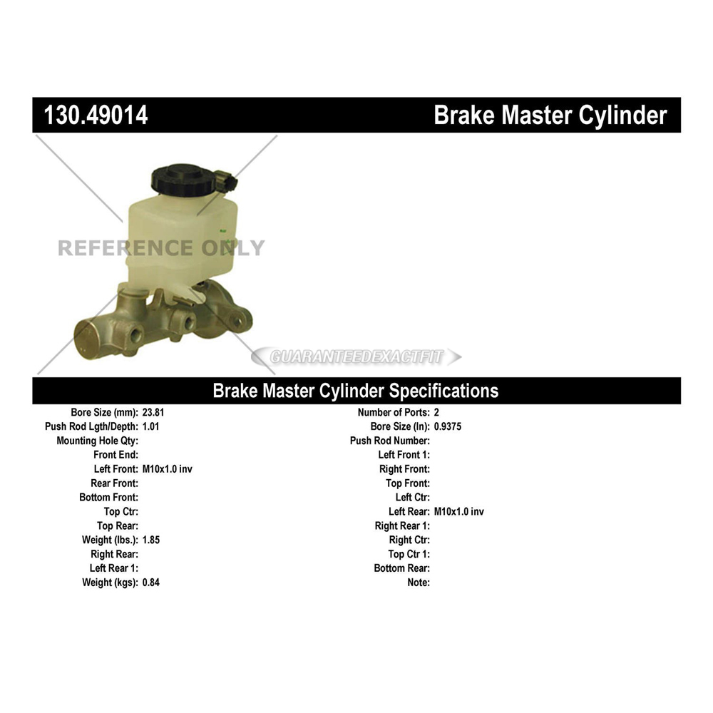 2004 Suzuki Forenza Brake Master Cylinder