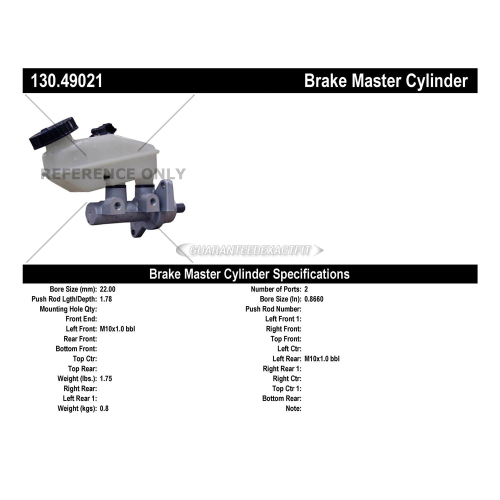 2009 Chevrolet Aveo Brake Master Cylinder