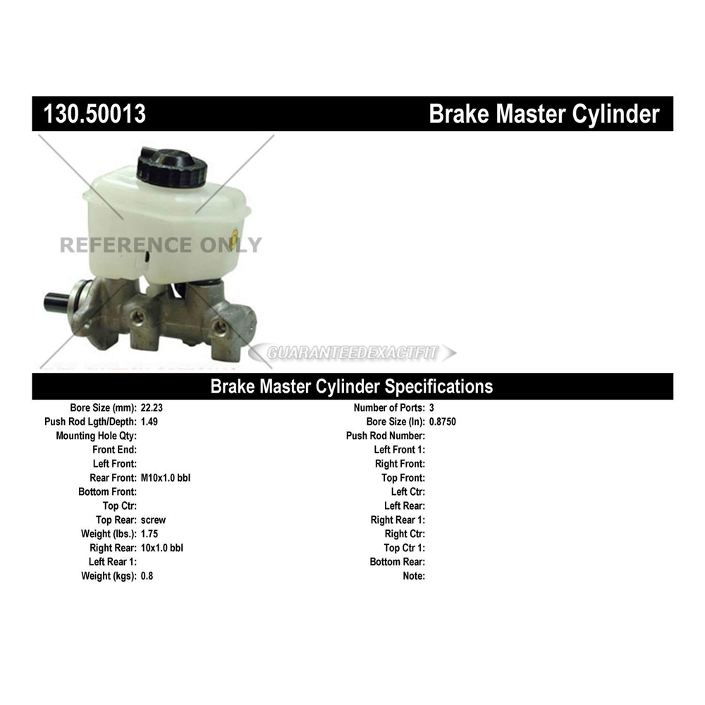 2000 Kia Sephia Brake Master Cylinder