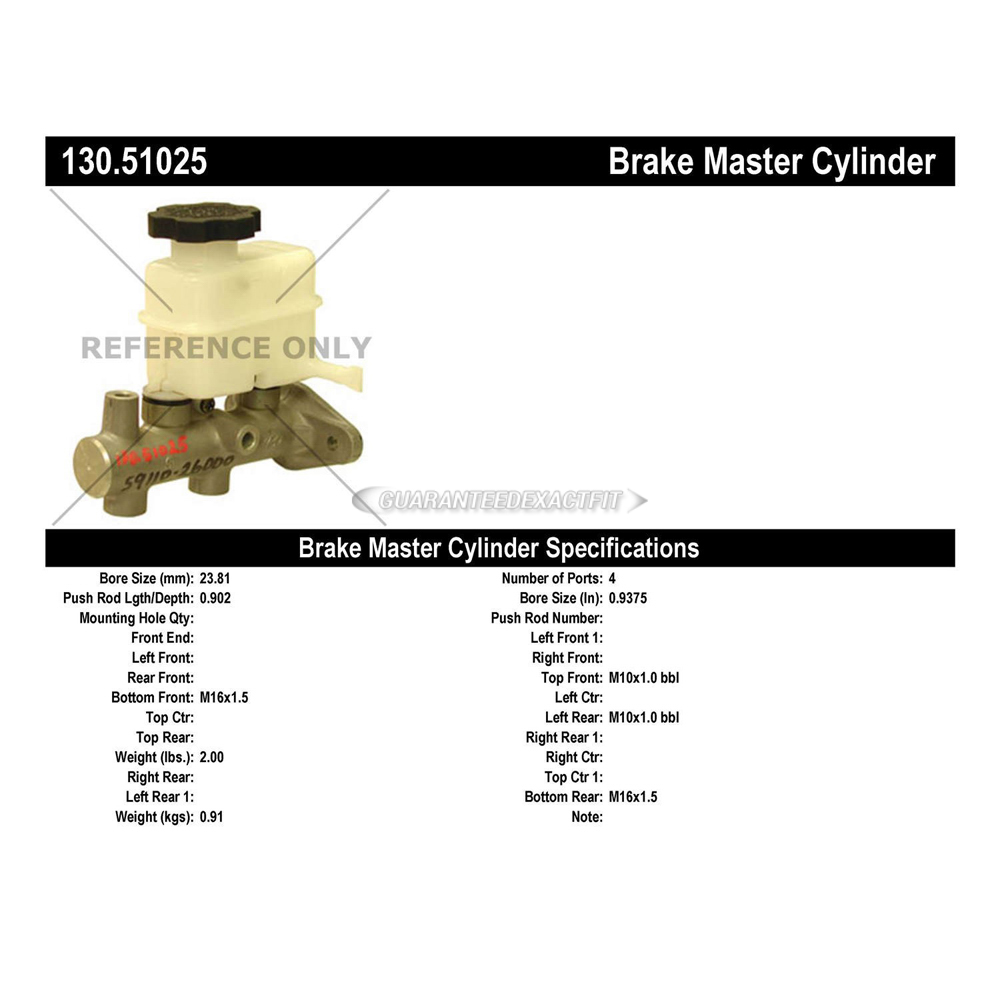 2003 Hyundai Santa Fe Brake Master Cylinder