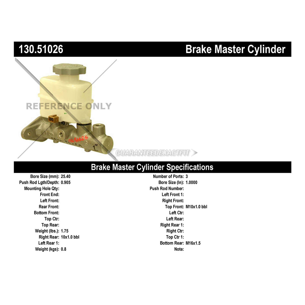 2004 Kia Amanti Brake Master Cylinder