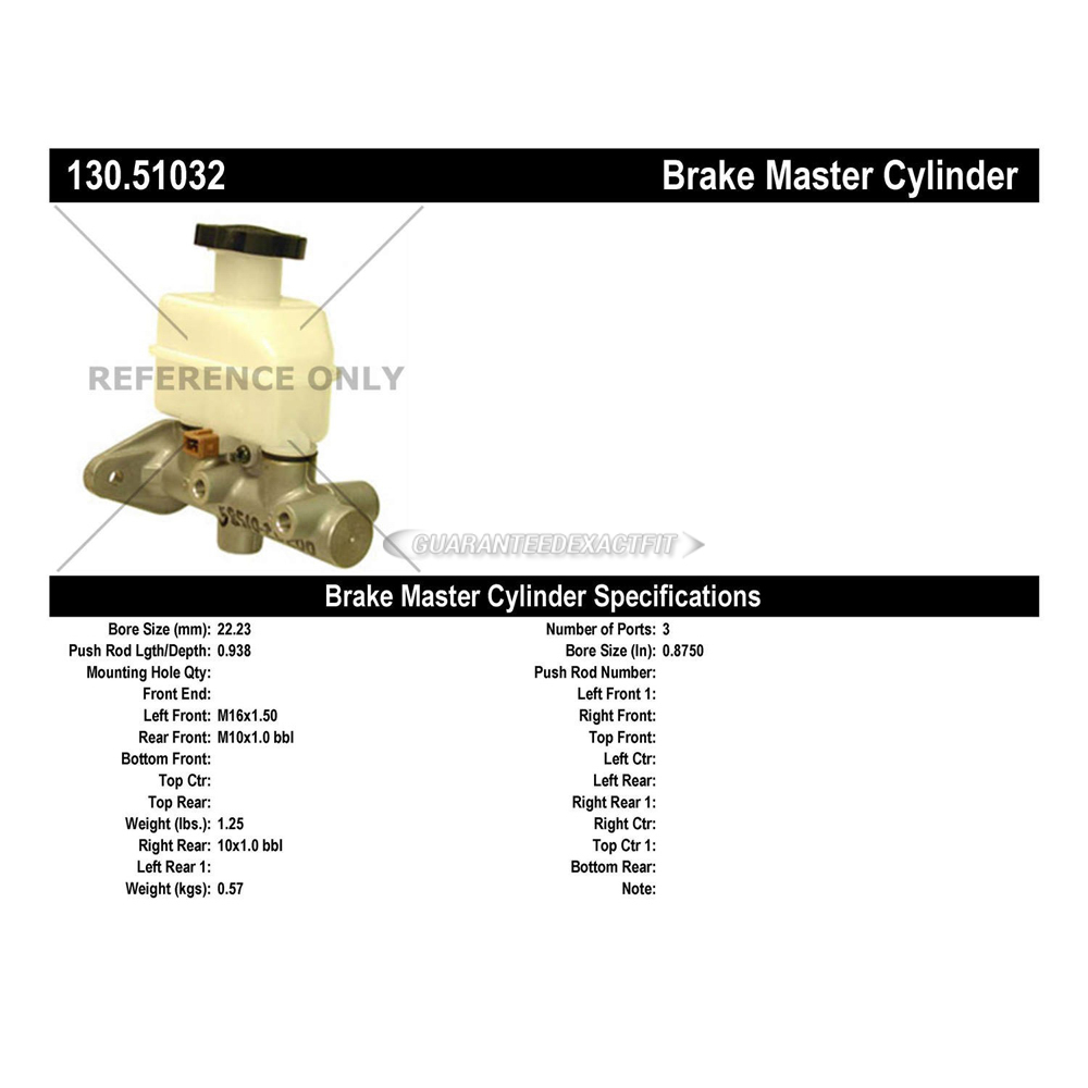 2004 Hyundai Elantra Brake Master Cylinder