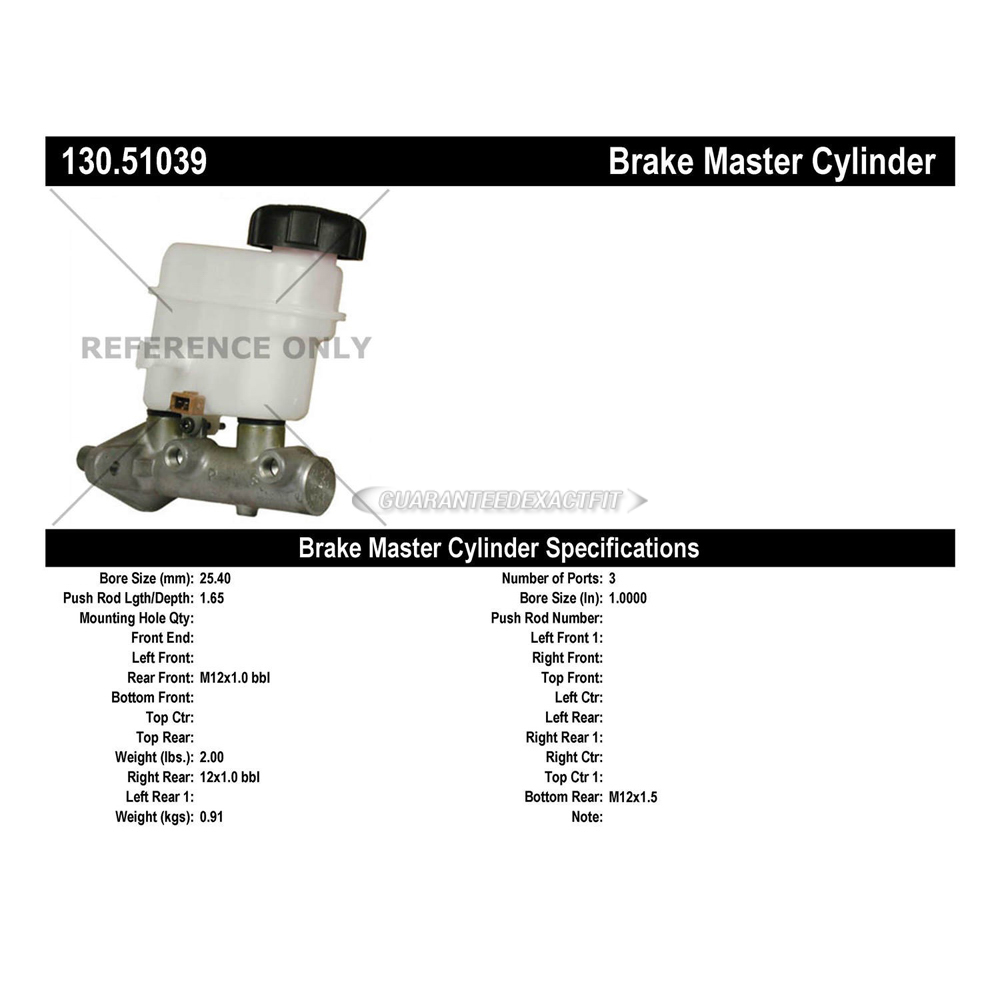 2007 Hyundai Sonata Brake Master Cylinder