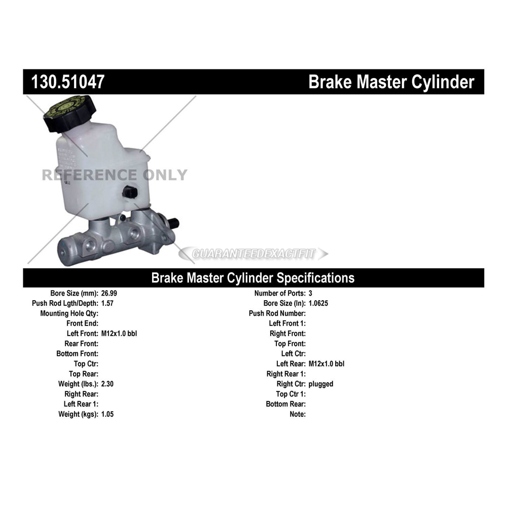 2012 Hyundai Veracruz Brake Master Cylinder