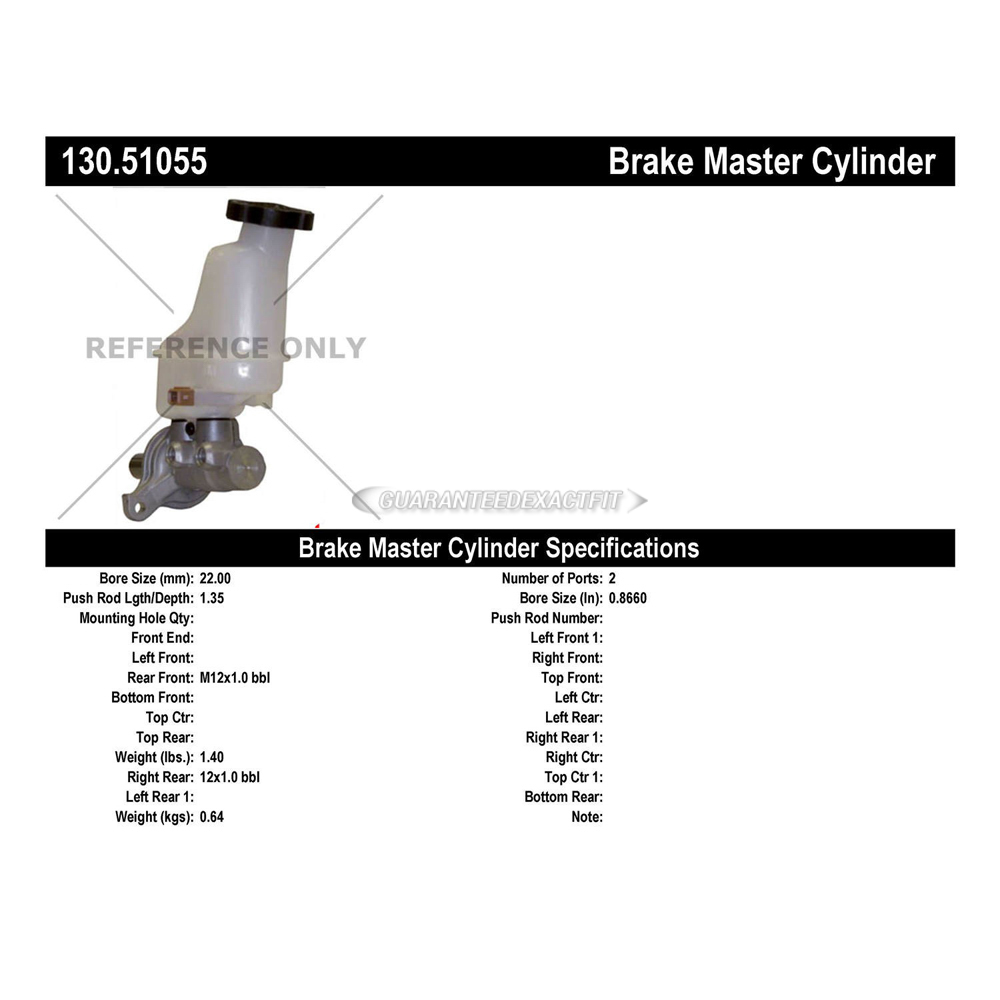 2012 Kia Sorento Brake Master Cylinder