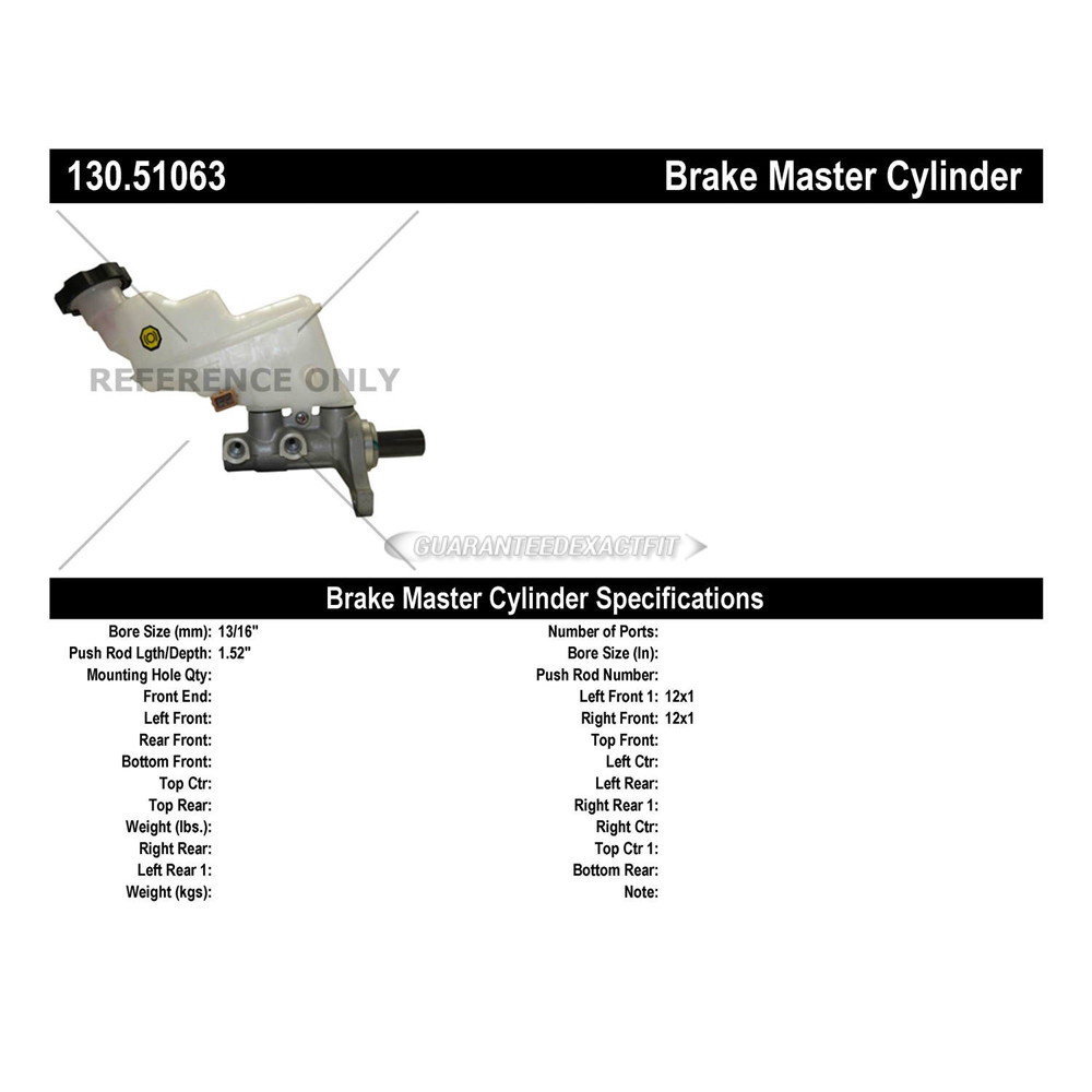 2012 Kia Rio Brake Master Cylinder