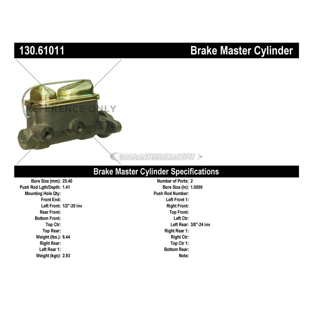 1971 Mercury Cougar Brake Master Cylinder