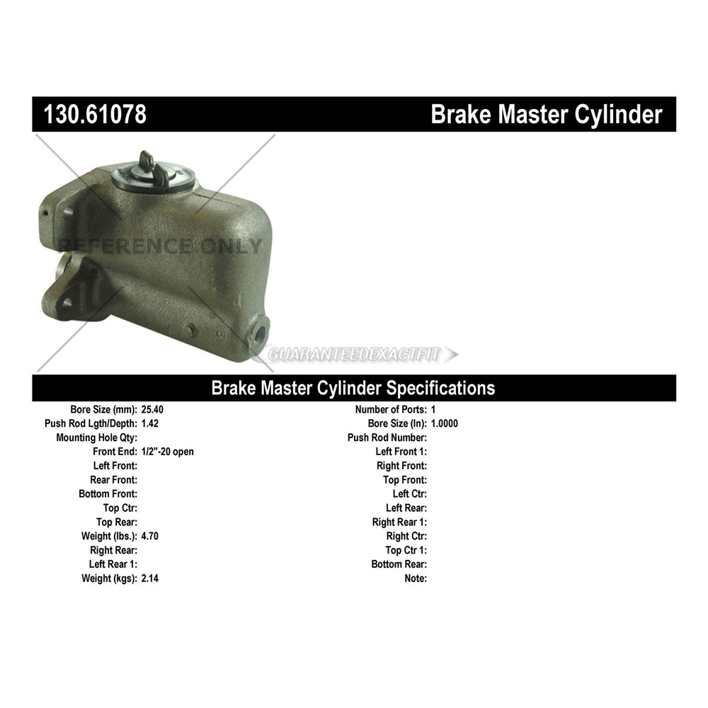 1961 Ford Thunderbird Brake Master Cylinder