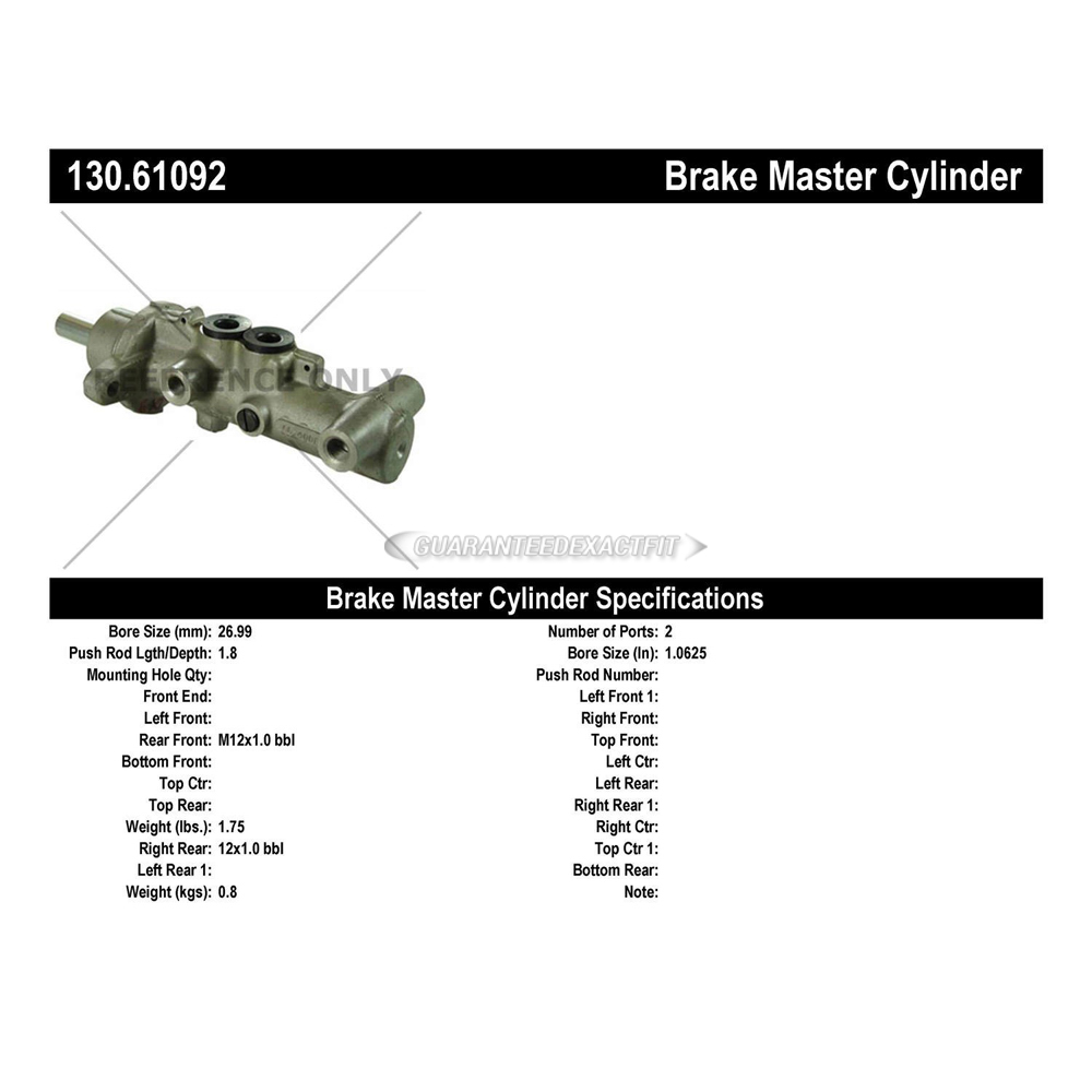 1998 Lincoln Mark VIII Brake Master Cylinder