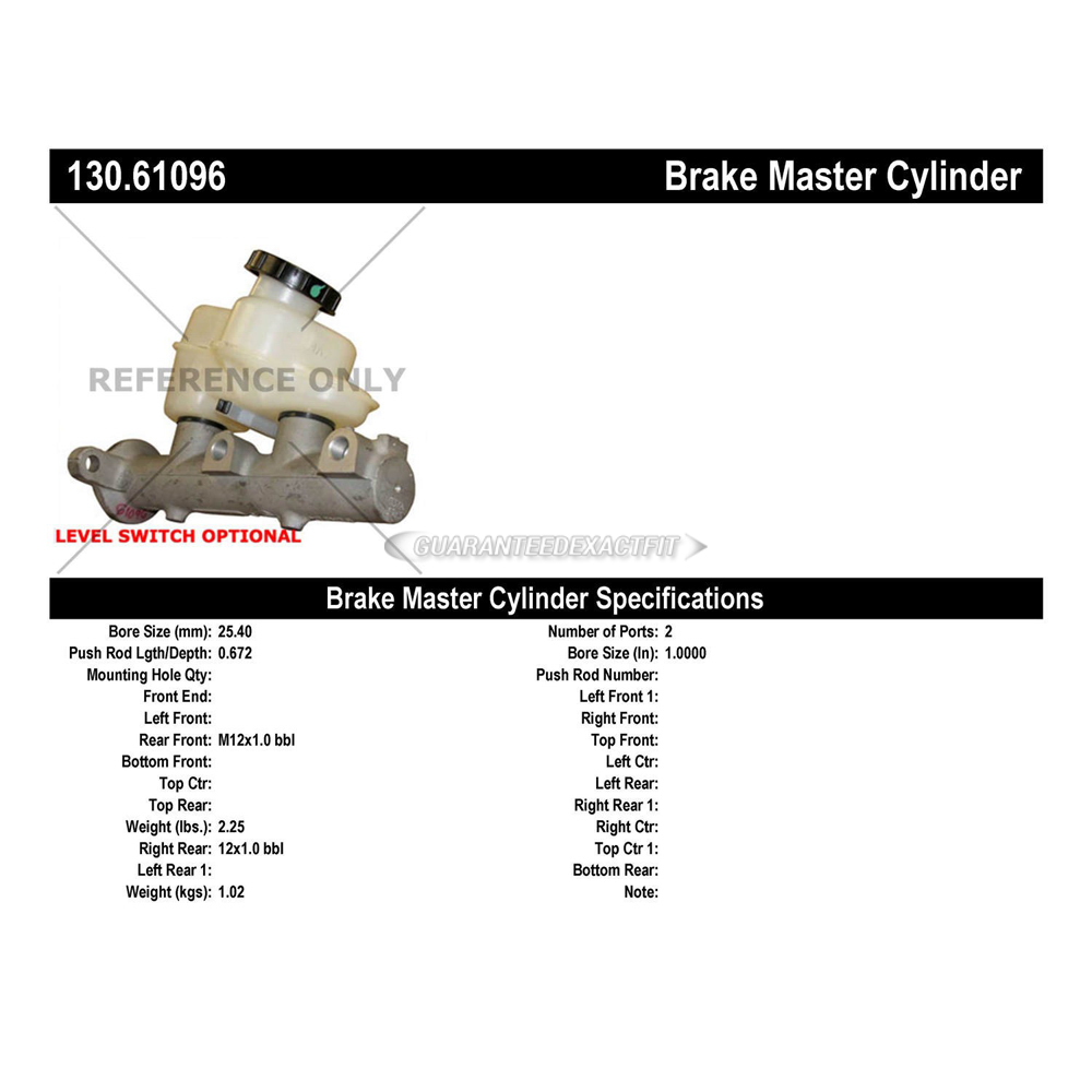 2000 Lincoln Continental Brake Master Cylinder
