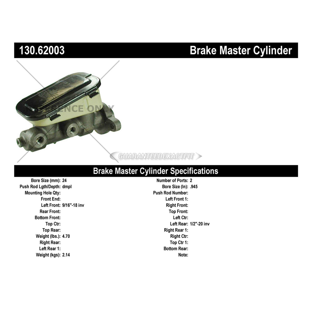 1982 Oldsmobile Cutlass Calais Brake Master Cylinder
