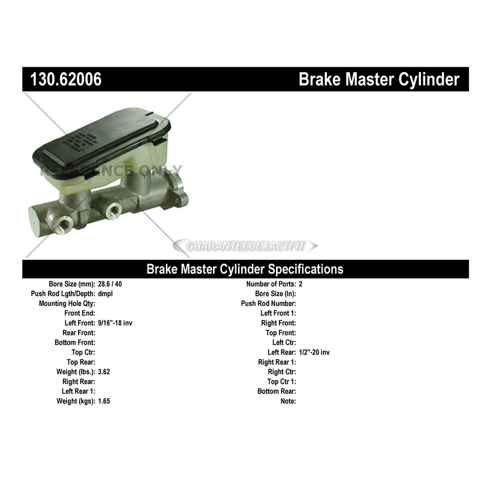 1982 Cadillac Deville Brake Master Cylinder