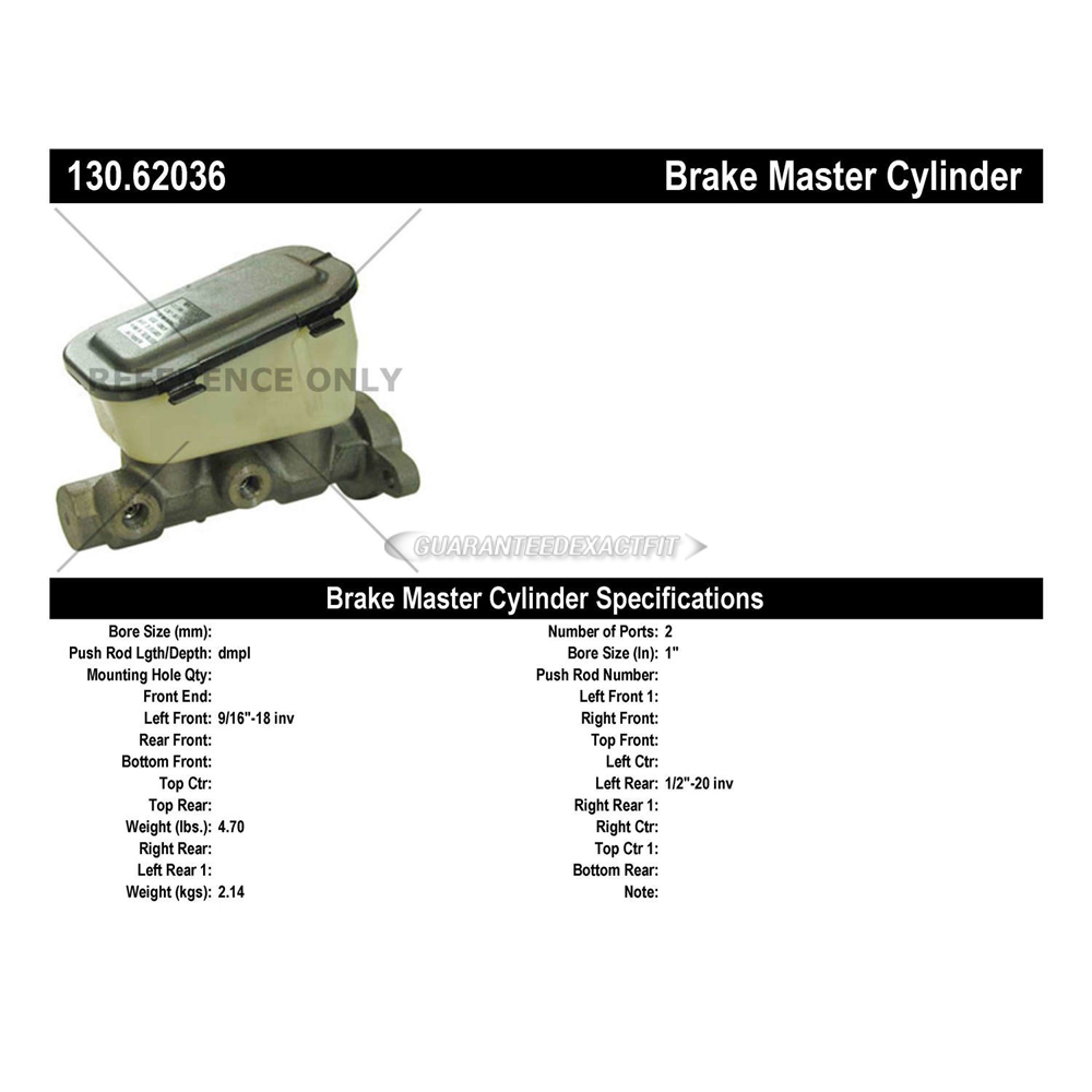 1982 Oldsmobile Cutlass Calais Brake Master Cylinder