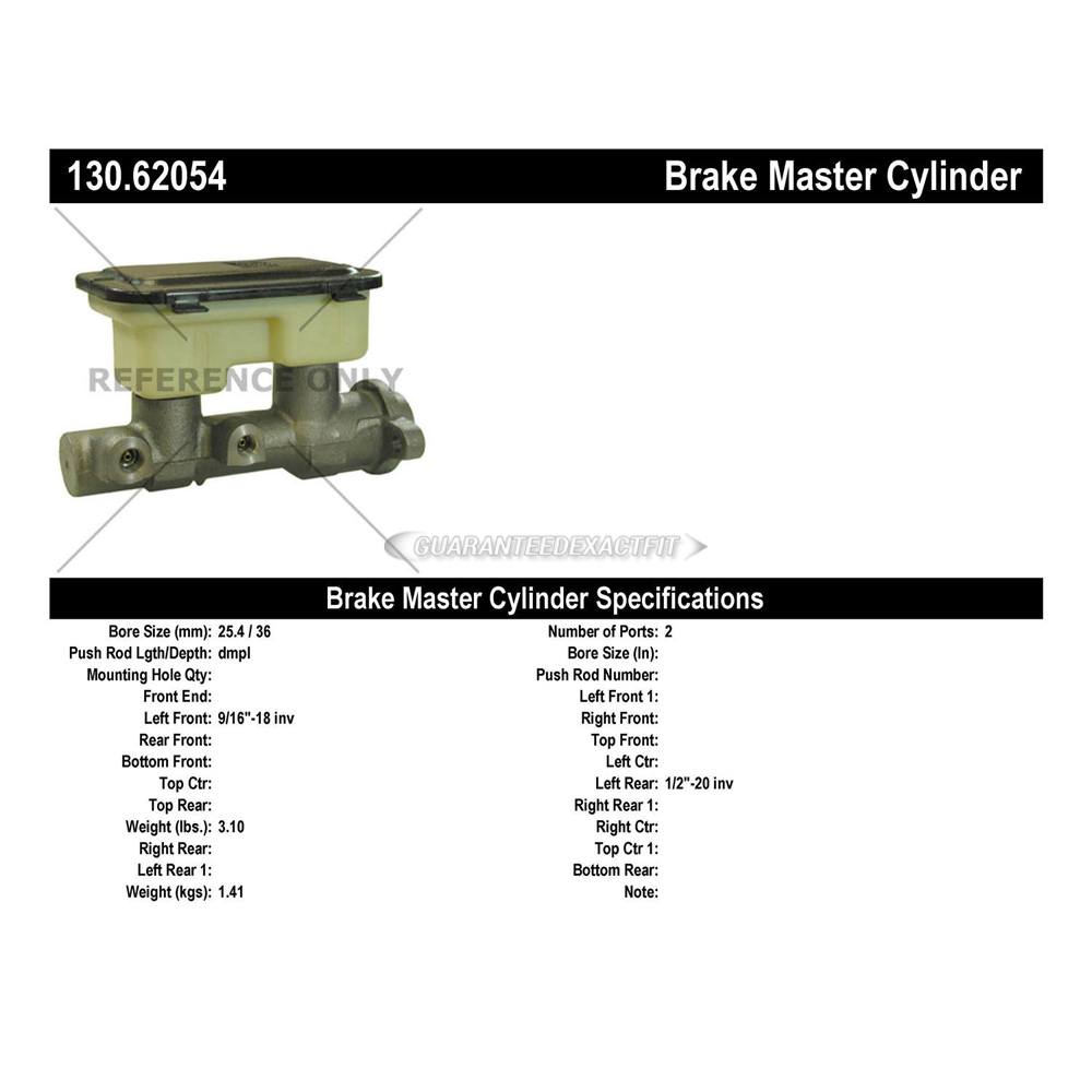 1987 Pontiac Fiero Brake Master Cylinder