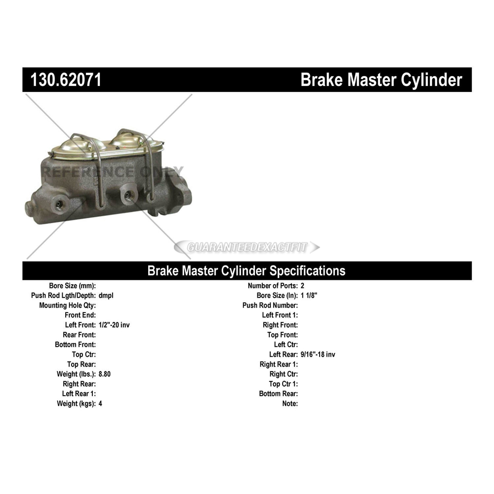 1982 Chevrolet Corvette Brake Master Cylinder