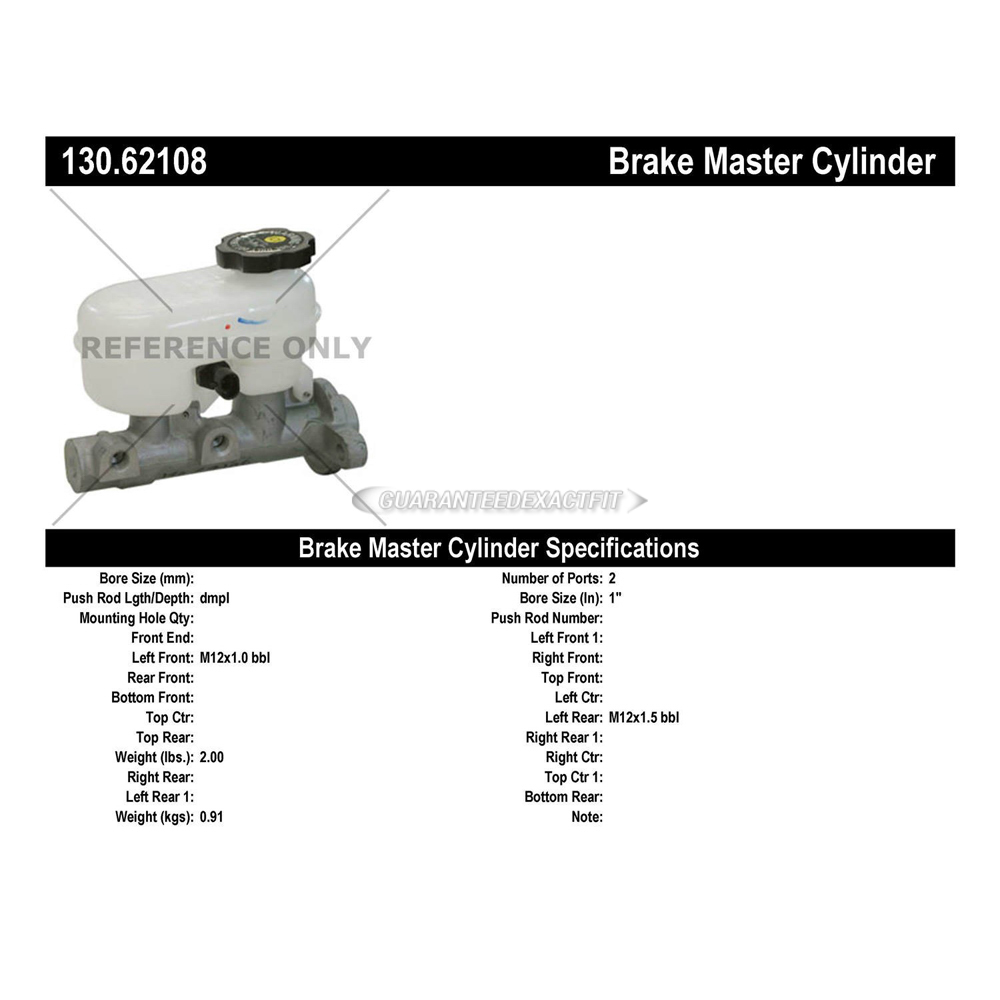 2000 Chevrolet Corvette Brake Master Cylinder