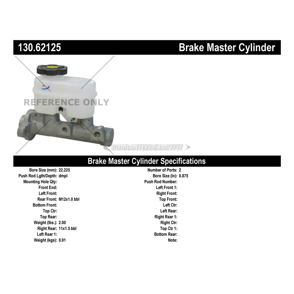 2000 Saturn SC2 Brake Master Cylinder