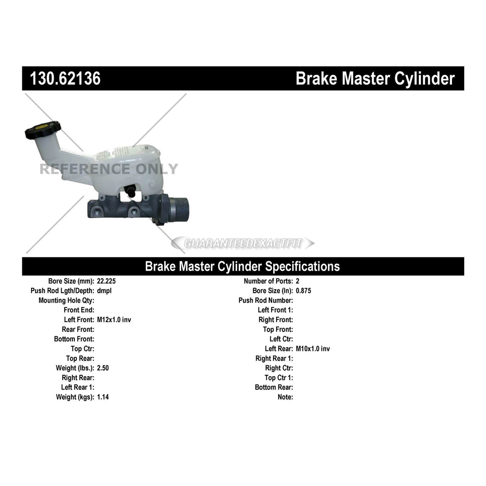2007 Pontiac G5 Brake Master Cylinder