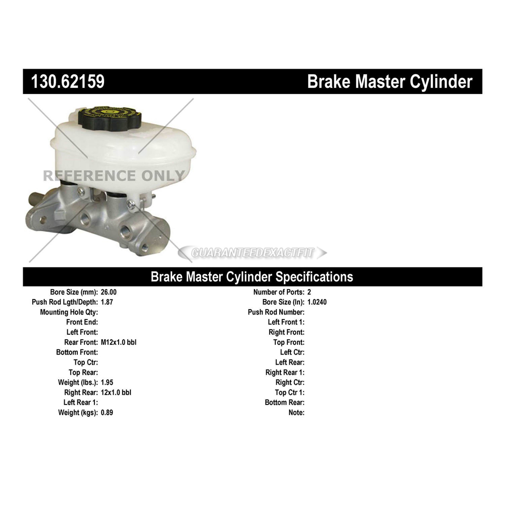 2009 Pontiac G8 Brake Master Cylinder