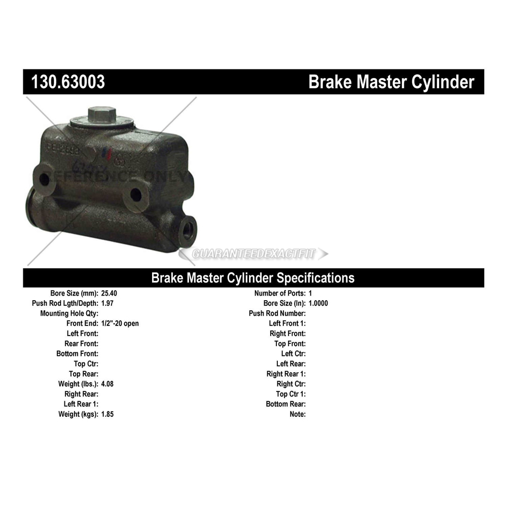 1966 Jeep CJ Models Brake Master Cylinder