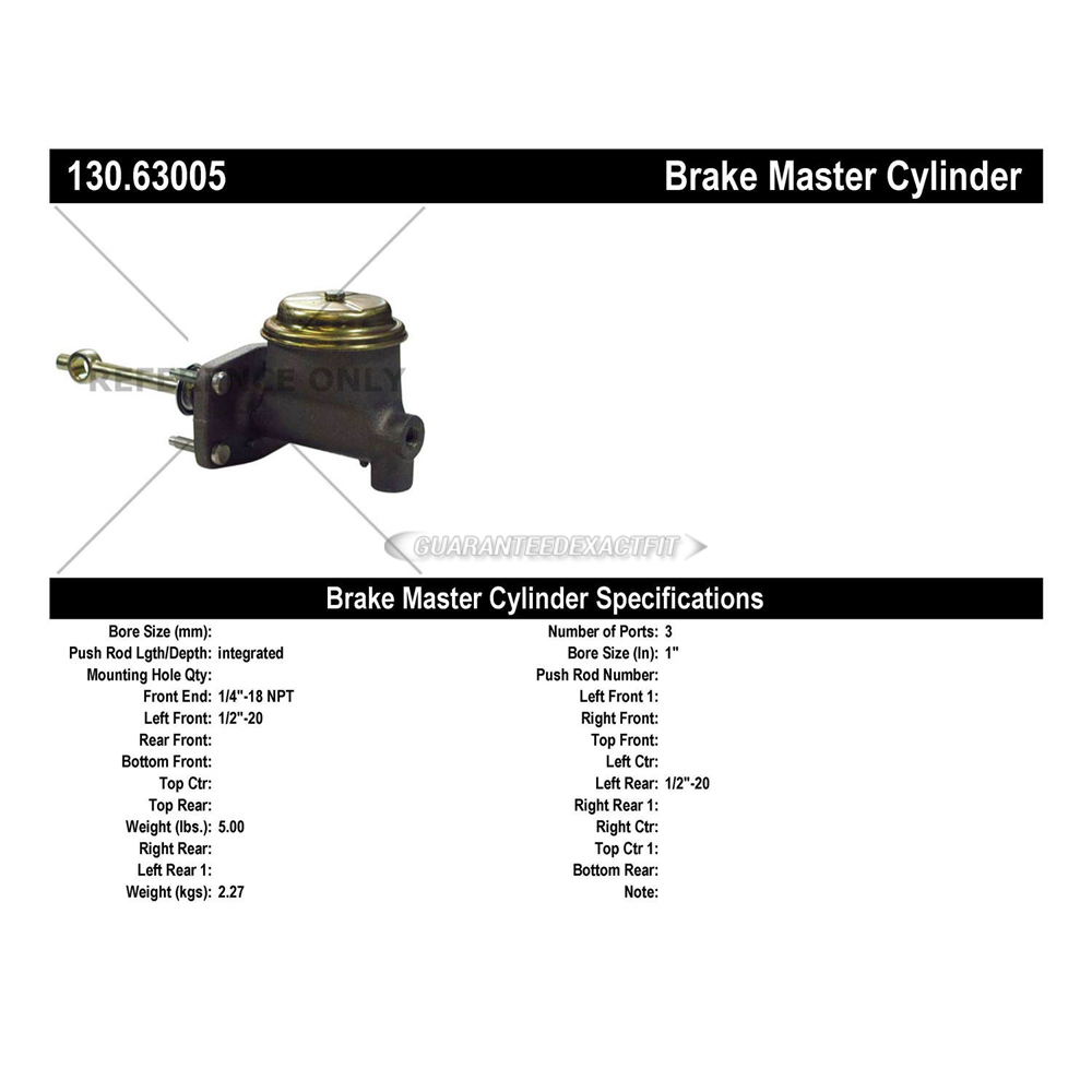 1963 Dodge 440 Brake Master Cylinder