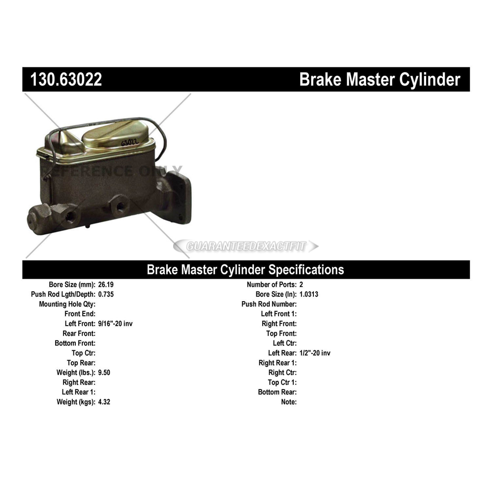 Brake Master Cylinder-Premium Master Cylinder Preferred Centric 130.63022 Brake Master Cylinder-Premium Master Cylinder Preferred Centric 130.63022